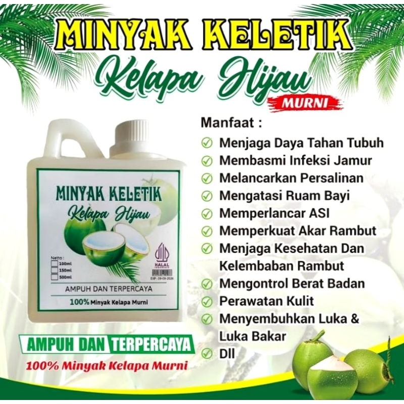 

Keletik Kelentik Minyak Keletik kelapa ijo 500 ml