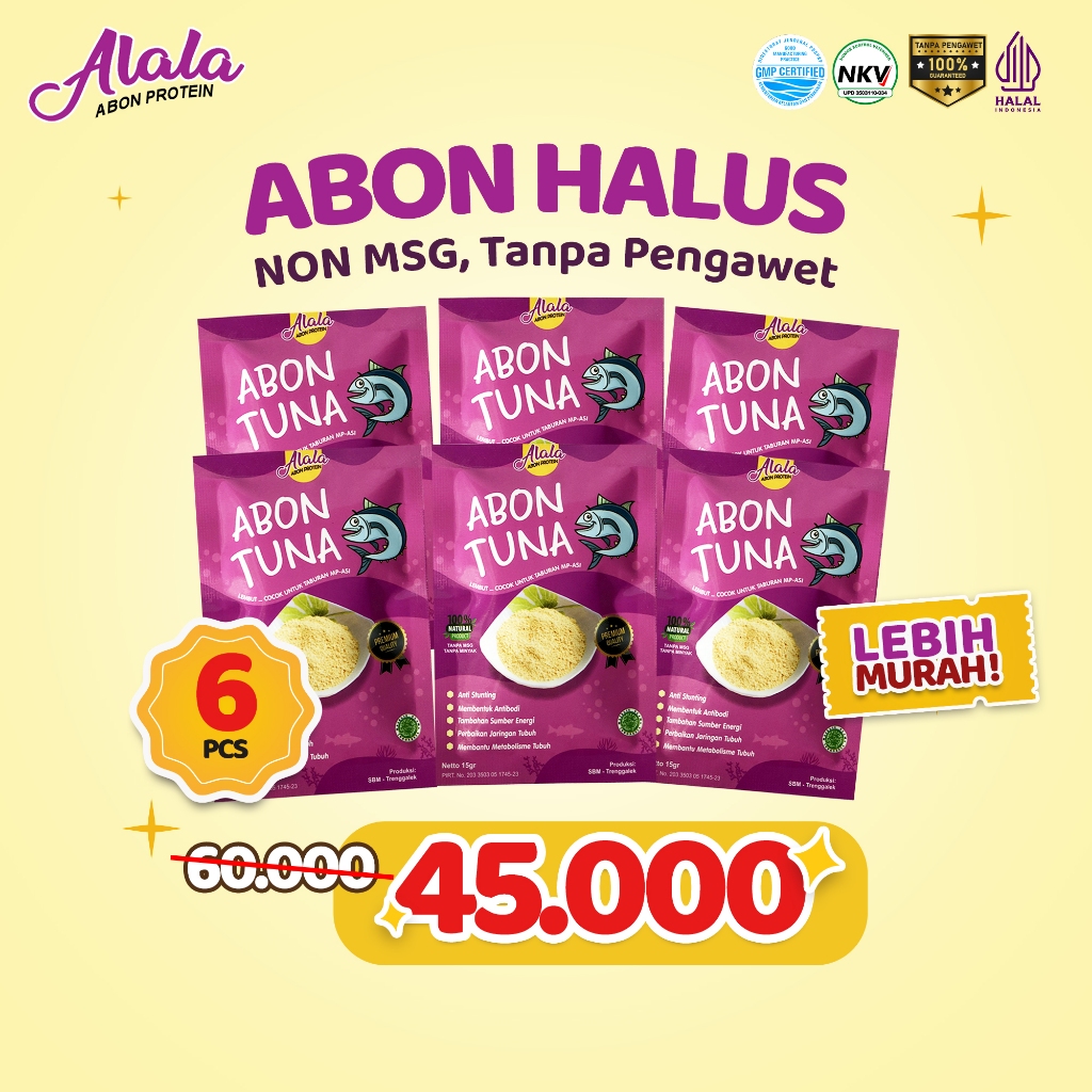 

Alala Abon Tuna Asli untuk MPASI Bayi 8+ Non Msg - Grosiranmpasi