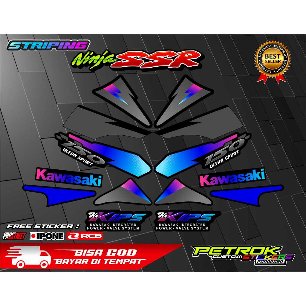 STRIPING VARIASI MOTOR KAWASAKI NINJA SSR / STICKER LISMOTOR KAWASAKI NINJA SSR