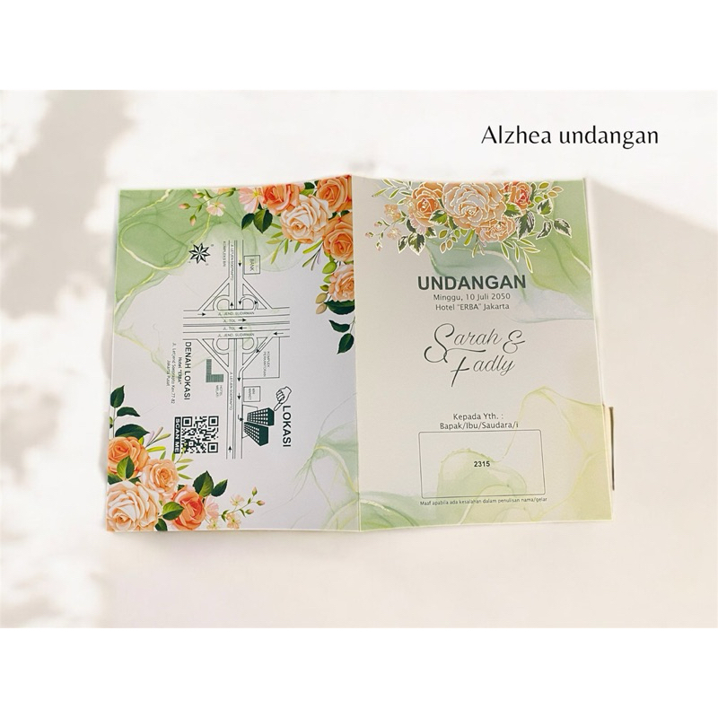 Undangan Blangko kosong ERBA 2315 Undangan pernikahan elegan