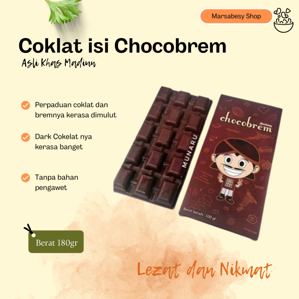 

NEW Brem Coklat isi Chocobrem Citra Rasa Cokelat Suling Gading MURAH BERKUALITAS