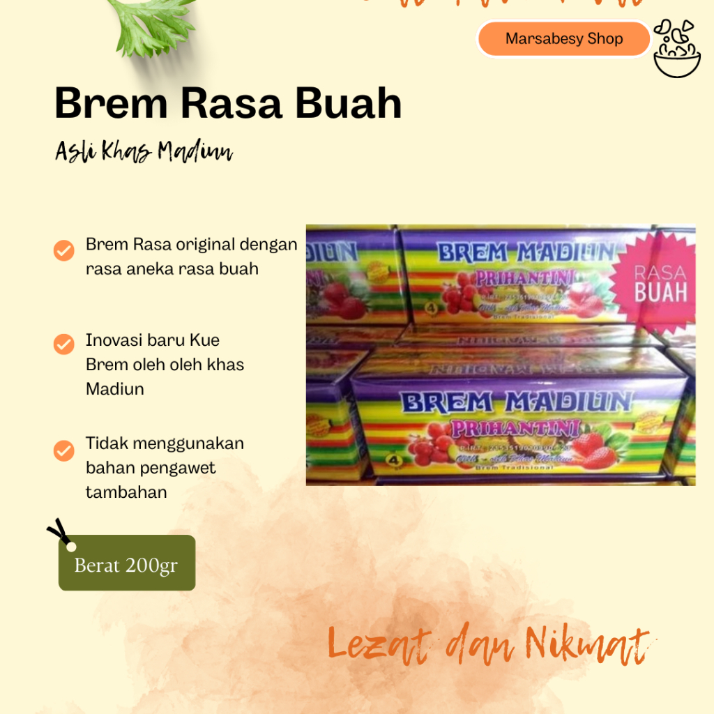 

NEW Brem Rasa Buah Jumbo isi 4 batang Brem Madiun Prihantini MURAH BERKUALITAS