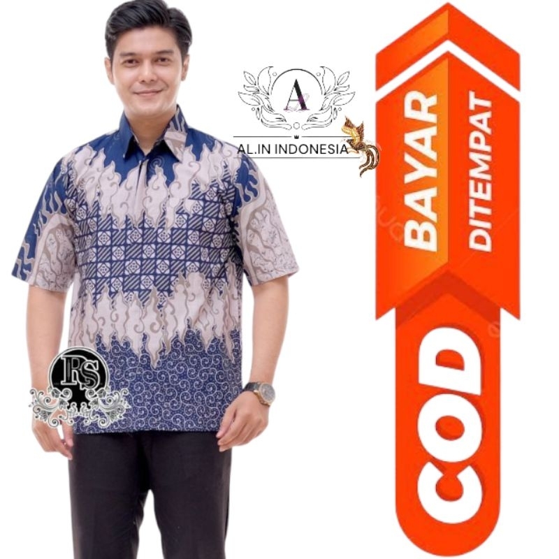 Kemeja Batik Lengan Pendek Katun Rayon kemeja Batik Pria lengan pendek pria Formal Kemeja pria Forma