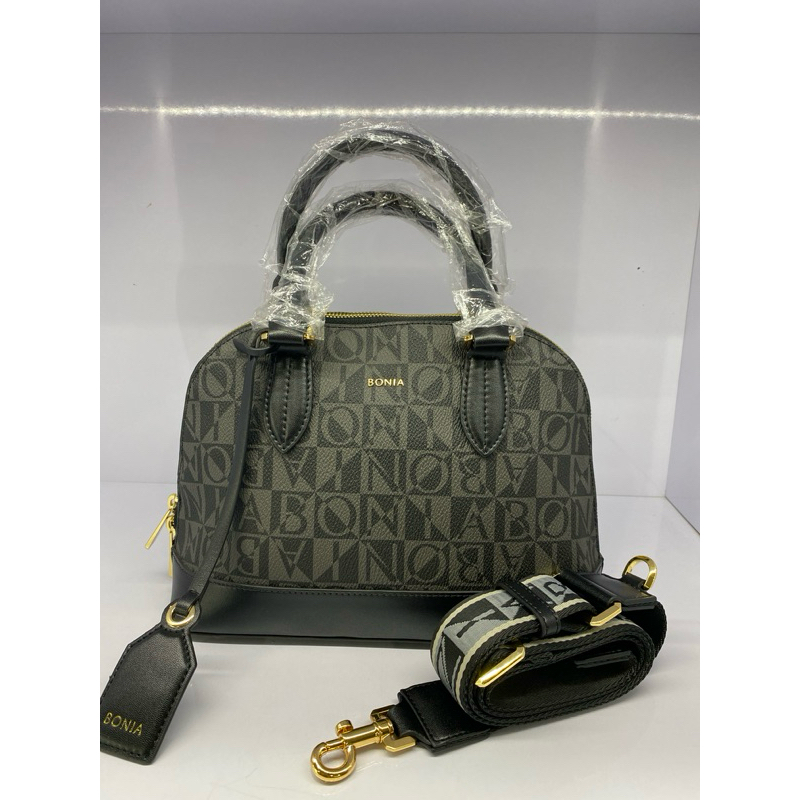 TAS BONIA ORIGINAL ALMA MONOGRAM HITAM