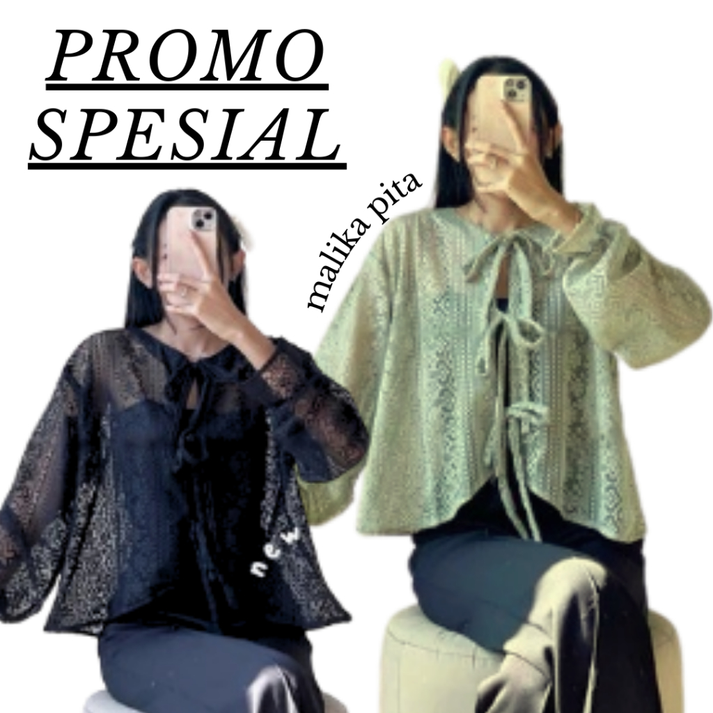 Brukat Malika Outer Brukat Lace Pita Outer Tali Brukat Premium Outer Crop Wanita Brokat Outer Brokat