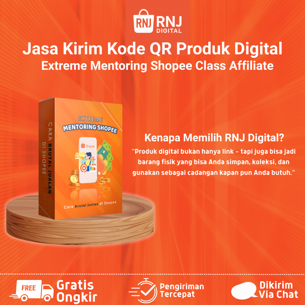 Jasa Kirim Kode QR Produk Digital Extreme Mentoring Shopee Class Affiliate