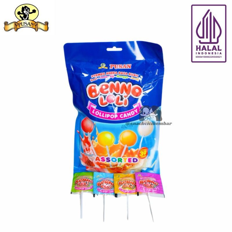

PUSAN BENNO LOLI LOLLIPOP CANDY ISI 30pcs [Rasa Leci, Jambu Biji, Mangga, Jeruk]