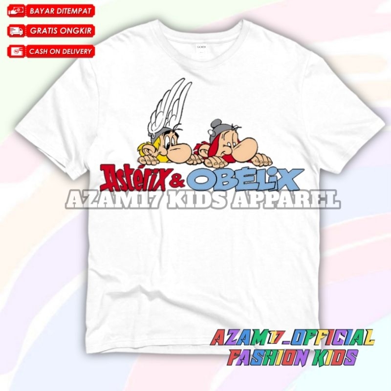 Kaos Anak Baju Anak Asterix Obelix Free Nama / Kaos Tshirt Anak Film Asterix & Obelix