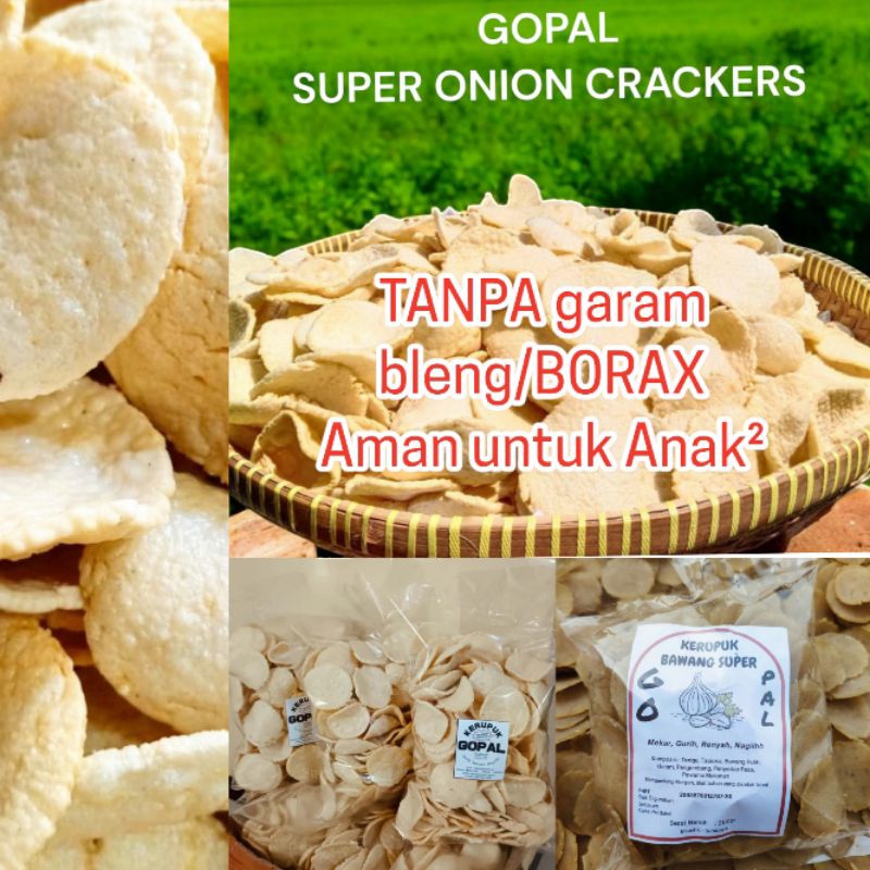 

Kerupuk Bawang Super Sehat Homemade 250gr MATANG & MENTAH (tanpa boraks/garam bleng)