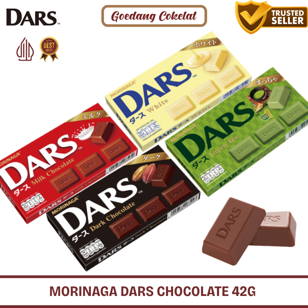 

Morinaga DARS Milk White Bitter Matcha Green Tea Chocolate 42gram / Coklat Cemilan Snack Impor Japan Jepang
