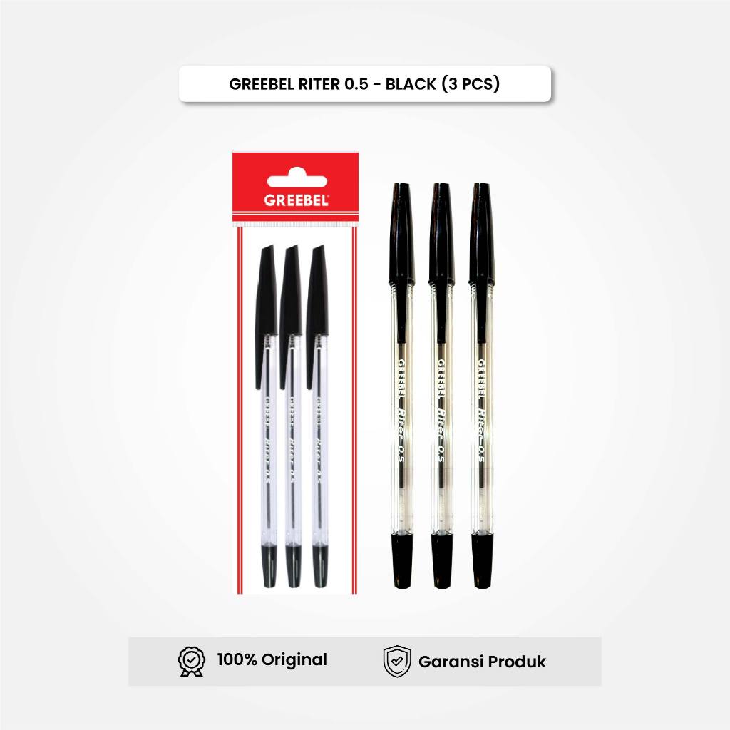 

Ballpoint / Pulpen Riter Tinta Hitam (3PCS) / Bolpen / Bolpoin / Pena