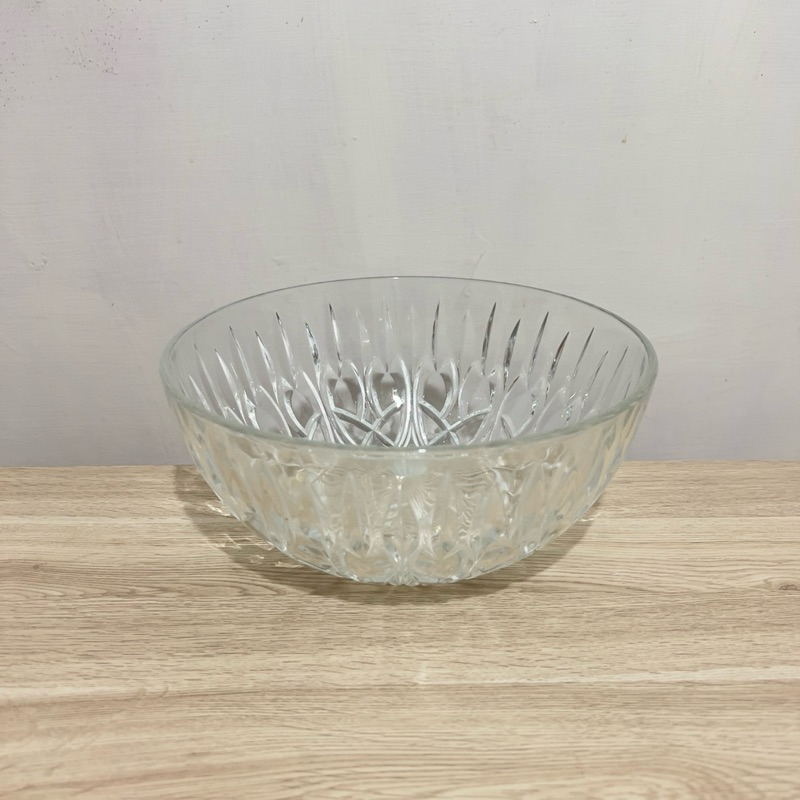 MANGKOK Kaca Bening Besar Big Size Tebal Ukuran Diameter 22.5 cm Tinggi 9.5 cm