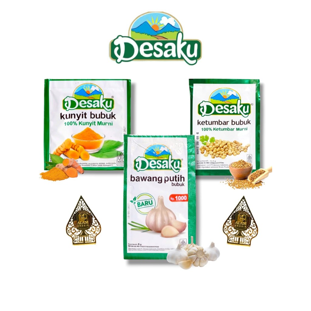 

12sachet Desaku Kunyit tumbar Bawang Bubuk 5gr