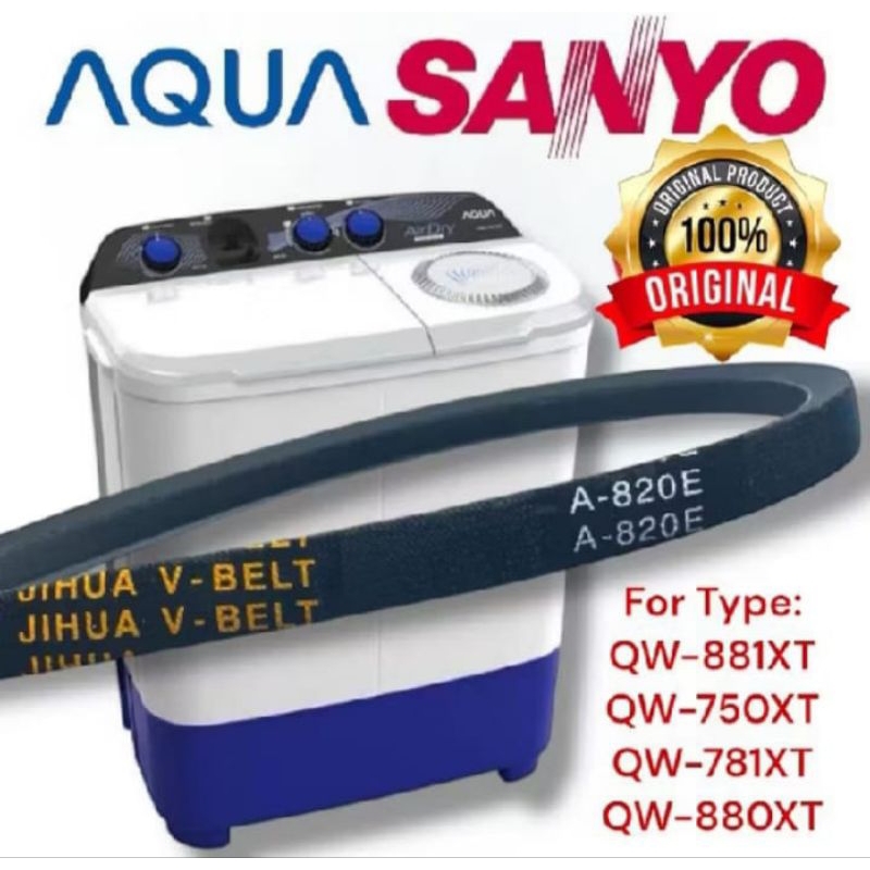 VAN BELT MESIN CUCI A820E / A33 V-BELT MESIN CUCI SANYO AQUA 2 TABUNG