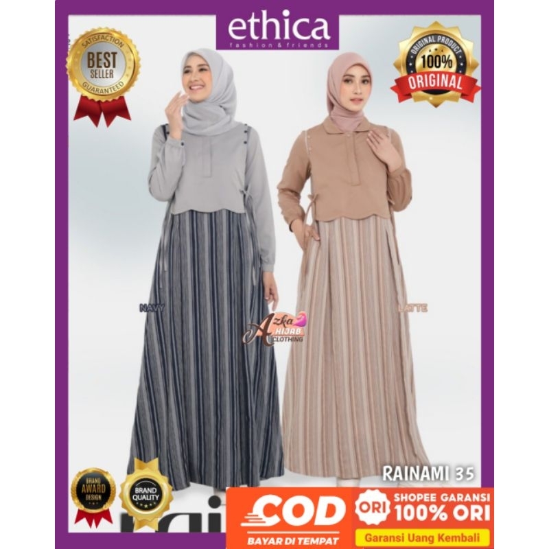 Ethica Dress Muslimah Rainami 35 Ethica Original - Baju Gamis Terbaru 2025 - Dress Muslim Cantik - B