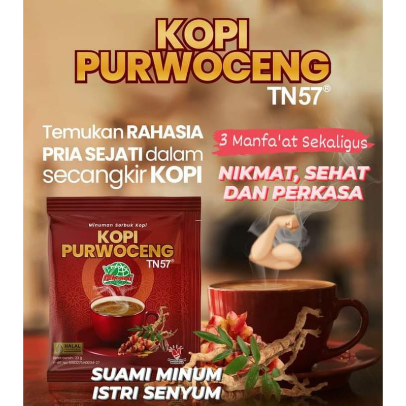 

KOPI PURWOCENG TN57 1BOX (10Sachet) Kopi herbal/Kopi Kesehatan/Kopi pria dewasa/kopi tangguh/Kopi Stamina/Kopi kuat