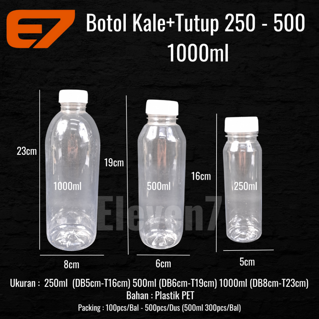 Botol Plastik PET 500ml- Botol Kale 500ml, Botol Jus, Botol Minuman
