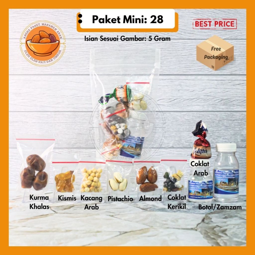 

Paket Oleh Oleh Haji dan Umroh Lengkap / Souvenir Haji dan Umroh Aneka Makanan Khas Arab