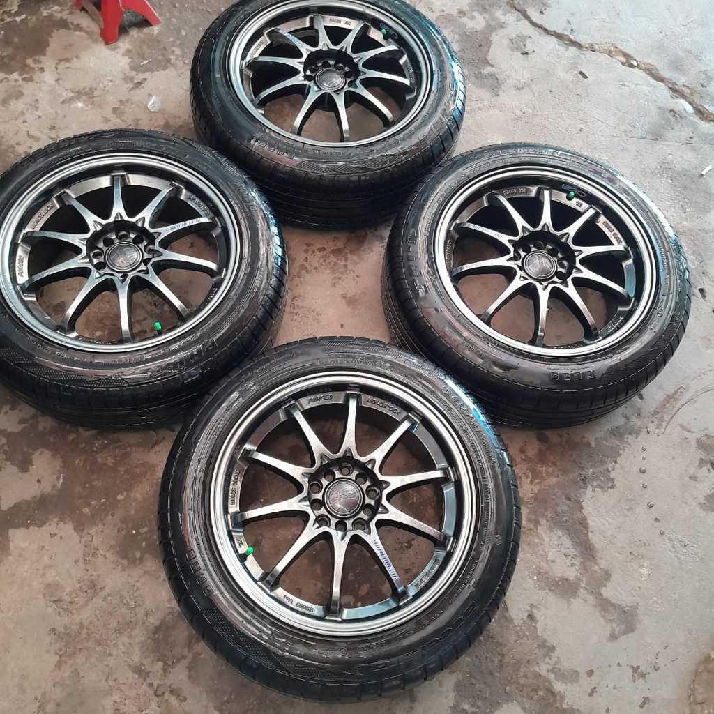Velg Mobil SECOND Ring 17 Lubang 5x114 / 5x100 + ban 215 55 r17 Cocok ERTIGA AVANZA XENIA DLL