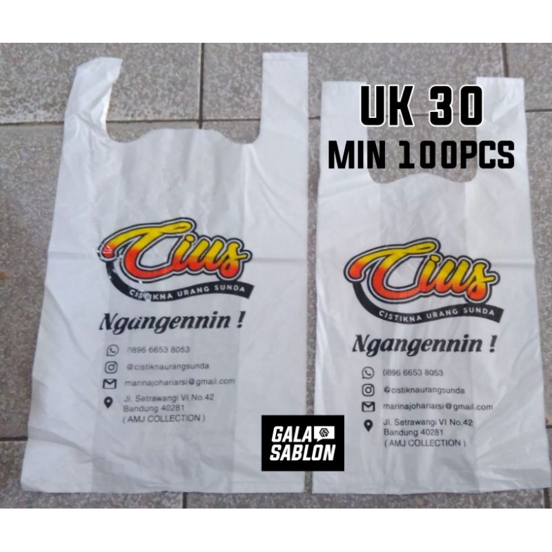 

Plastik sablon kresek/keresek sablon custom uk 30