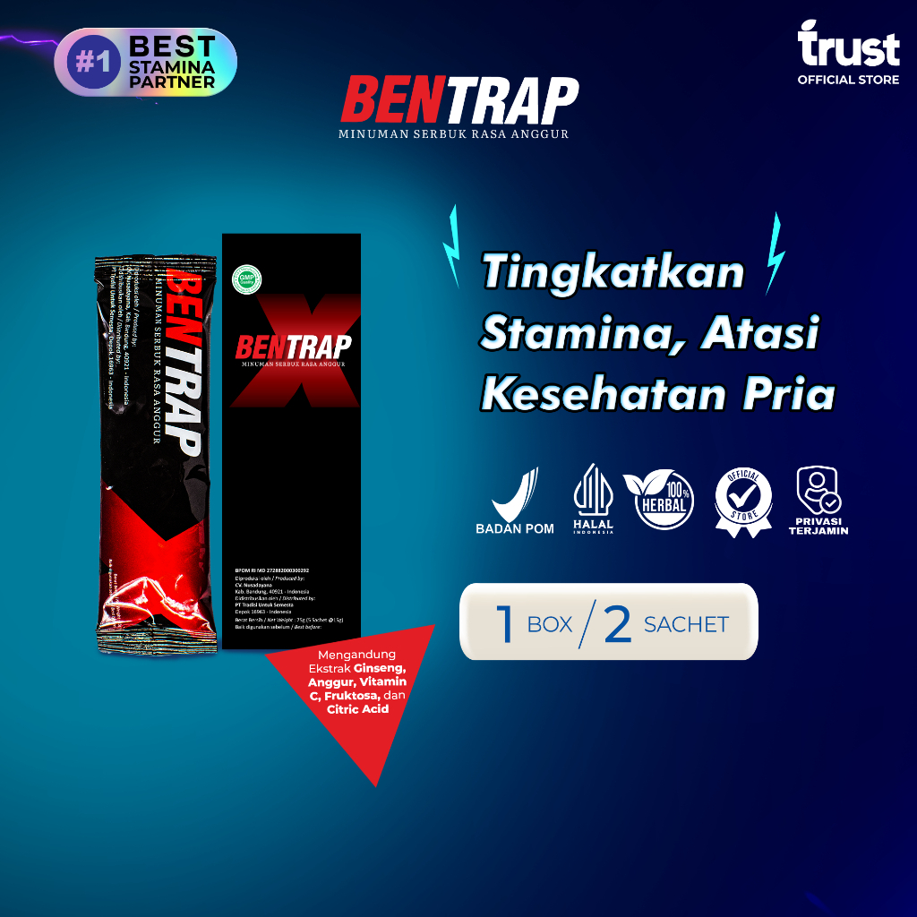 Bentrap Ekonomis 2 sachet Minuman Serbuk rasa anggur dengan Gingseng Merah untuk Kesehatan