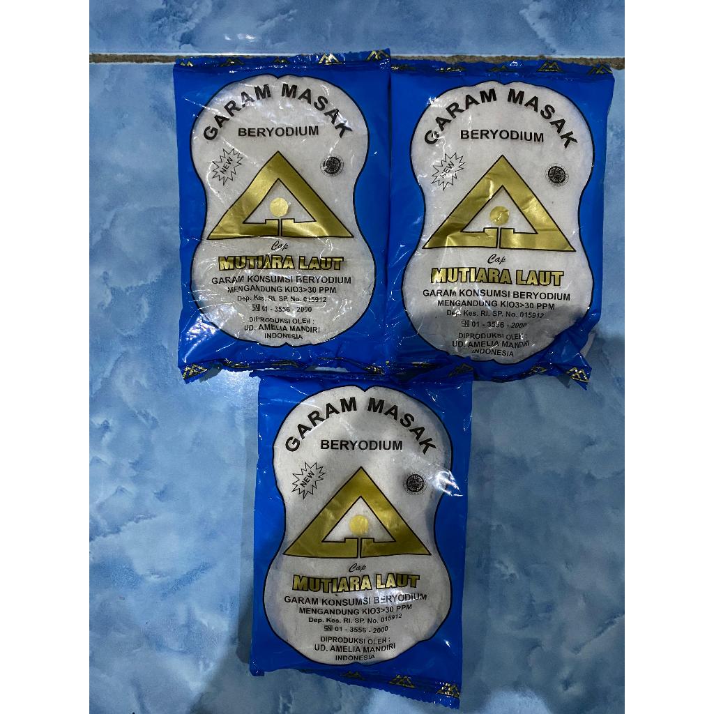 

Garam Masak Halus Dapur 3 Pcs Beryodium 100gr Cap Mutiara Laut/Cap Lima Lima