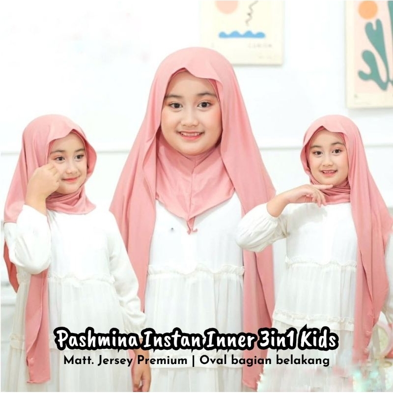Hijab Pashmina Instan Anak  Inner 3in1 Kids