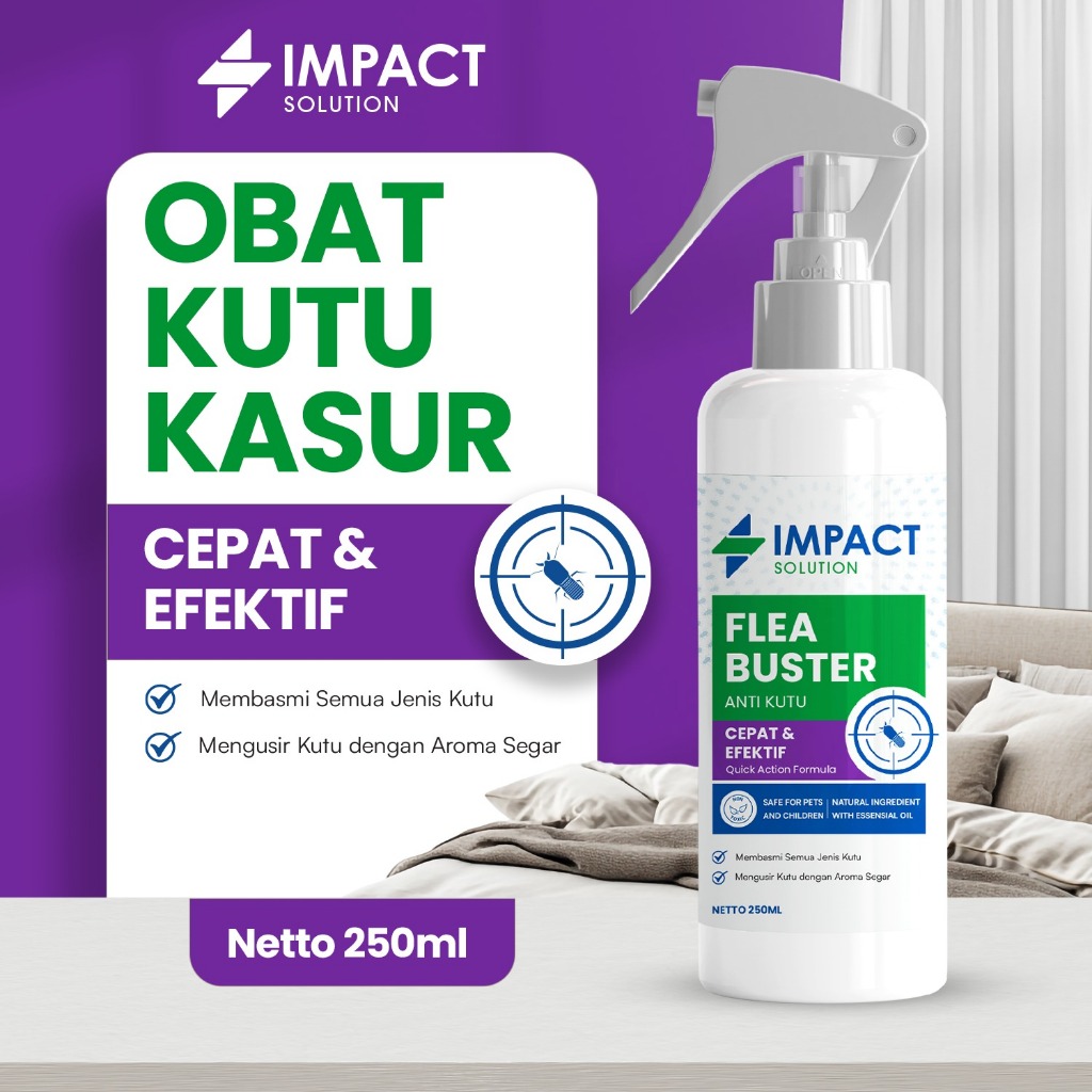 IMPACT Pembasmi Kutu Kasur 250ml | Spray Anti Tungau & Bakteri Penghilang Kutu Kasur Alami Ampuh