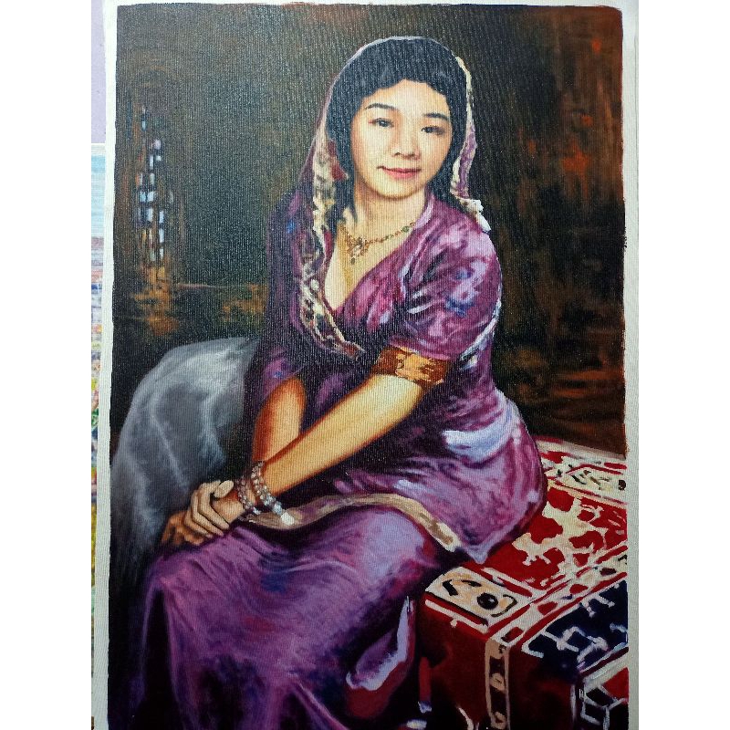 

Lukis wajah sudah plus frame tinggal pasang