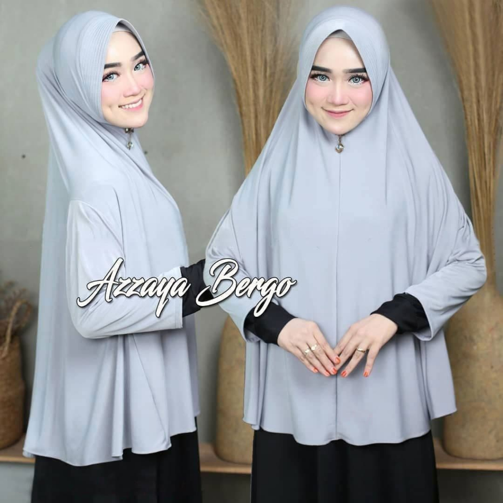 Khimar Bergo Lengan Azzayar Hijab Jilbab Syari Jumbo umroh Berbahan Jersy Best Seller ZHM