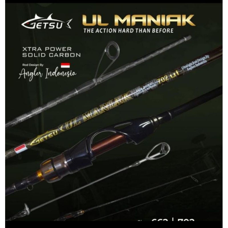 joran getsu ul maniak 662ul 2-6lb spining solid carbon