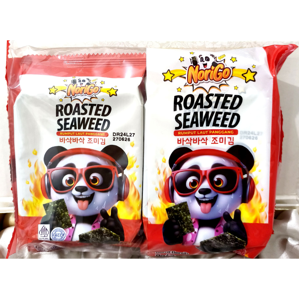 

NoriGo Dosirak Roasted Seaweed - Rumput Laut Panggang - Snack Nori Rumput Laut - Pedas Spicy - 9g - Halal