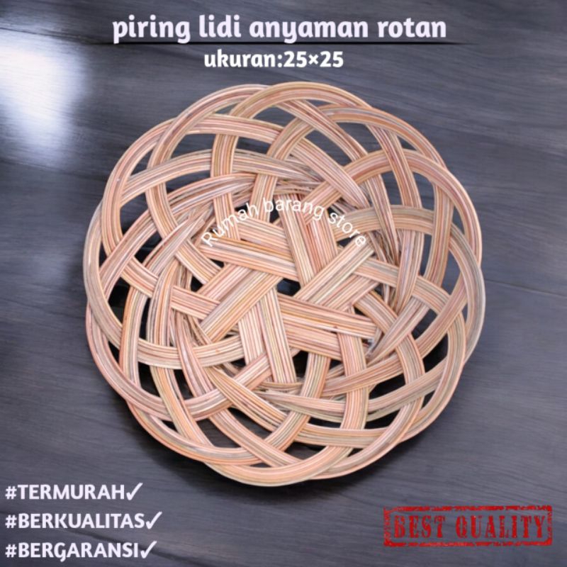 TERMURAH piring lidi anyaman rotan piring makan piring hajatan piring lidi murah piring anyaman 10 p