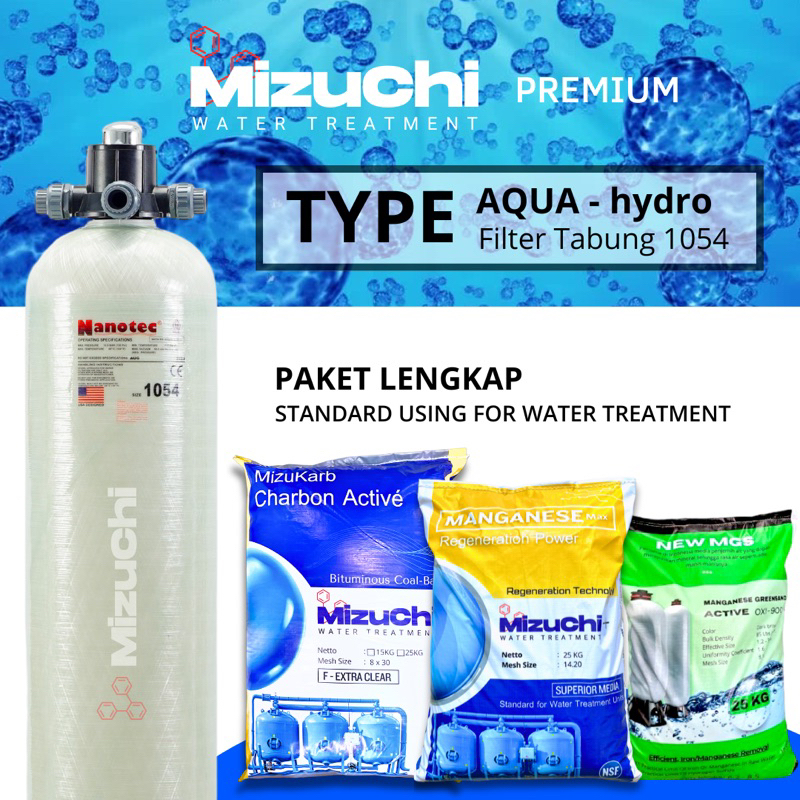 Filter Air Sumur Bor - Paket Filter Air Sumur Bor Keruh Bau Tabung FRP 1054 (Besi, Karat, Berminyak,