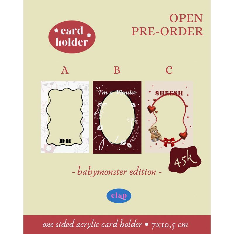 BABY MONSTER CAHOL photo card holder