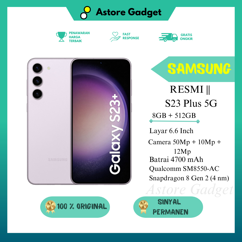 SAMSUNG S23 Plus 5G 256/512GB - RAM 8GB - ORIGINAL - Bekas - Fullset