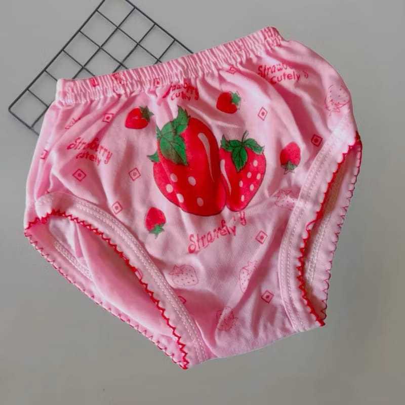 PRODUK TERLARIS HARGA GROSIR CELANA DALAM ANAK CEWEK STRAWBERRY / cd anak satuan lusinan / cd anak m