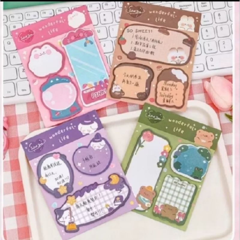 

Sticky Note 3 Ukuran 3 Bentuk Lucu Aesthetic Cantik