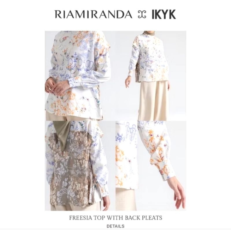 RIA MIRANDA FREESIA TOP WITH PLEATS SIZE S/M Preloved
