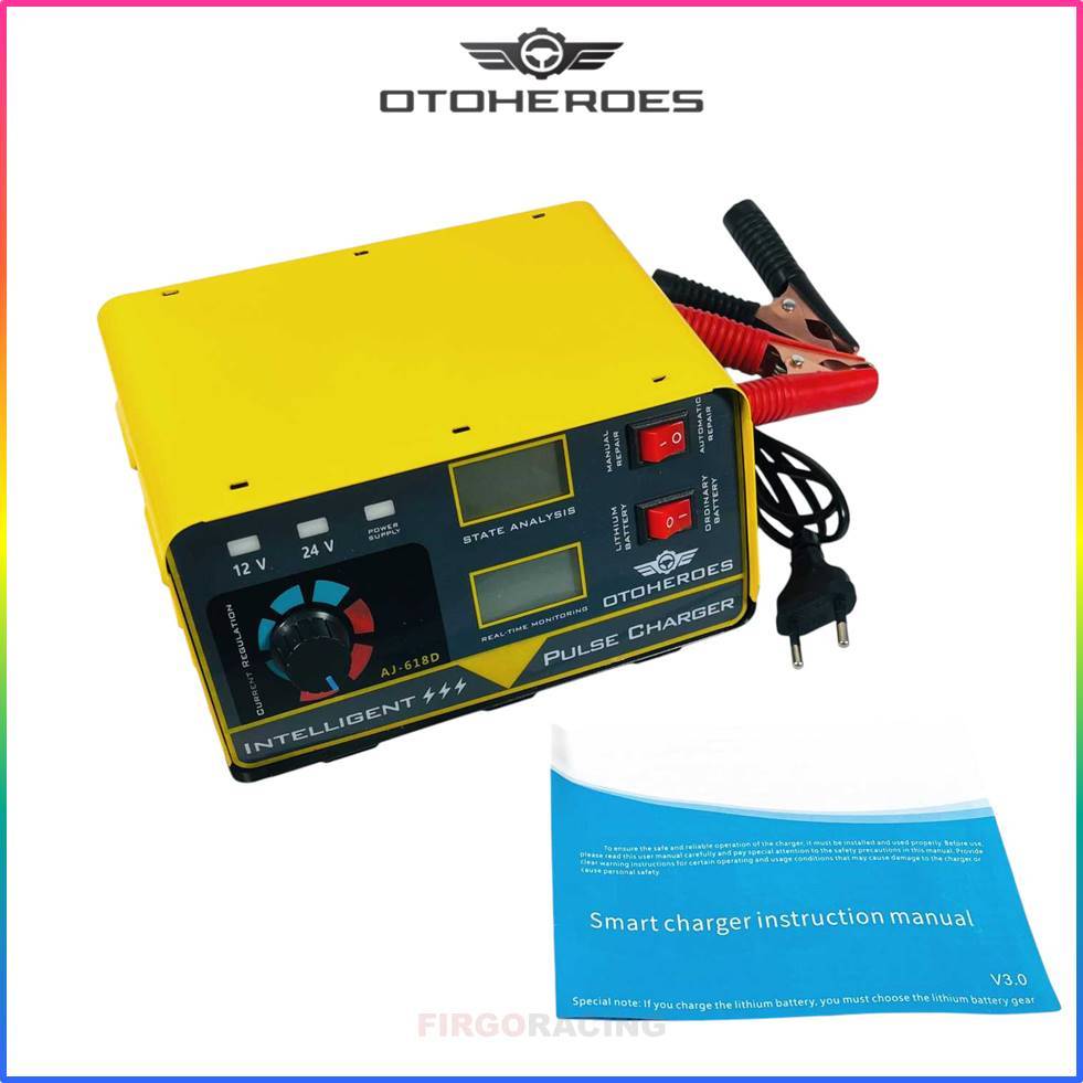 Charger Aki Mobil Intelligent Battery Charger 12V/24V - AJ-618D