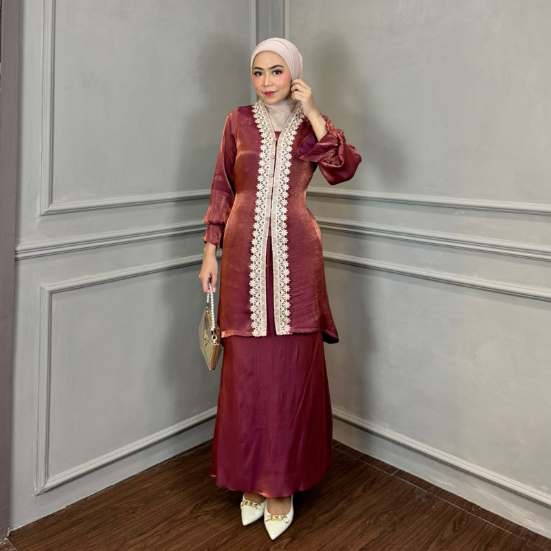 Dara Kebaya Encim Kutu Baru Baju Wisuda Kondangan Lamaran Seragam Bridesmaid Wanita Muslimah Katun S