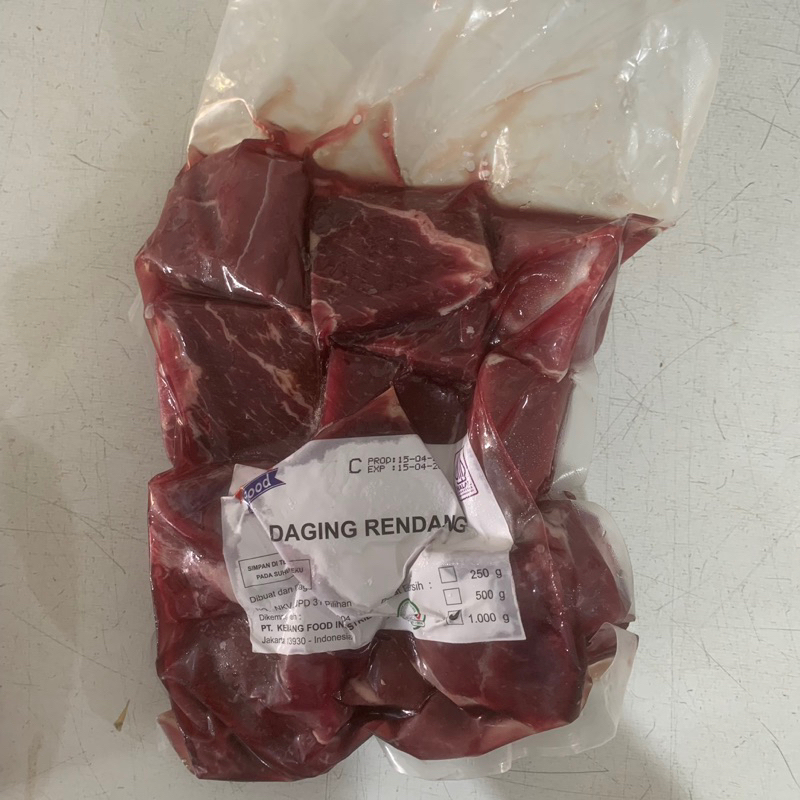 

Daging Rendang 1kg Kems Food Halal Frozen Foods Rak Sayur Padang