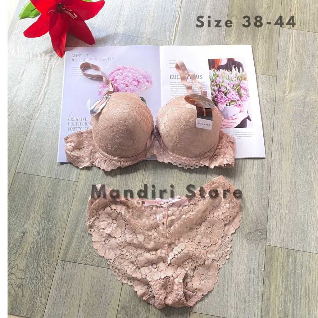 BH SET IMPORT PREMIUM SEXY BRA PUSH UP SIZE BESAR 38-44