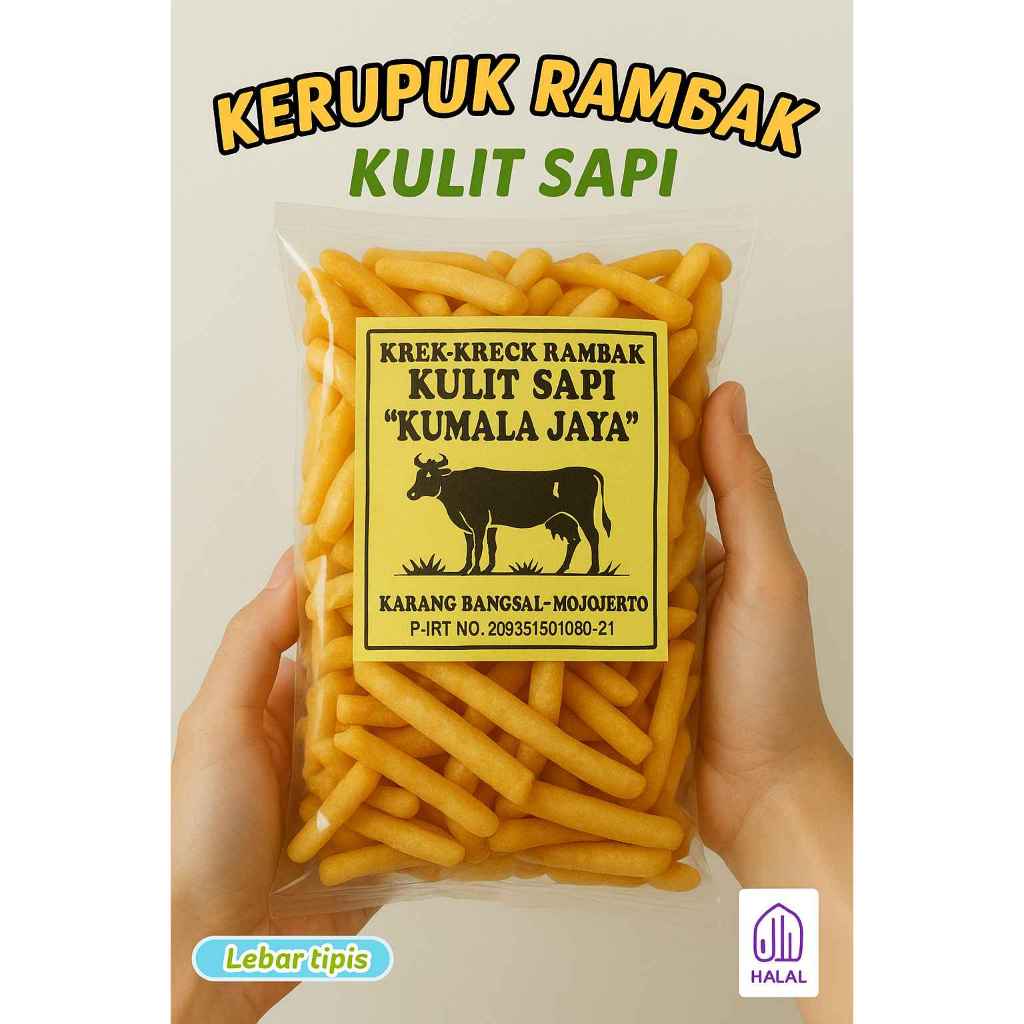 

Lezatoz_Genz Kumala Jaya Produsen Rambak Sapi Mentah Krecek Kerupuk Stik Tebal Lebar Tipis 500 Gr
