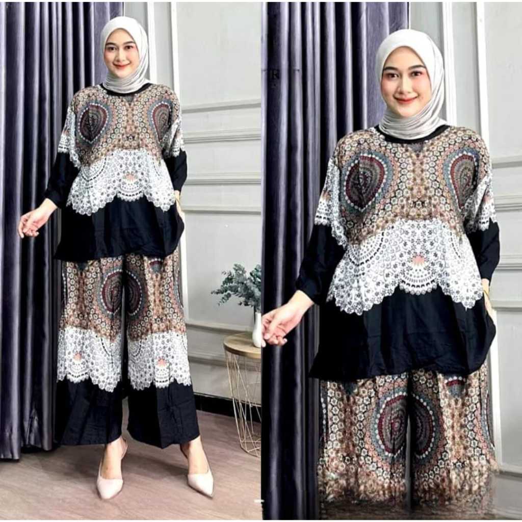 Setelan Rayon Motif Bahan Rayon Premium One Set Terbaru / Bahan Lembut  Setelan Terbaru Kekinian JUM