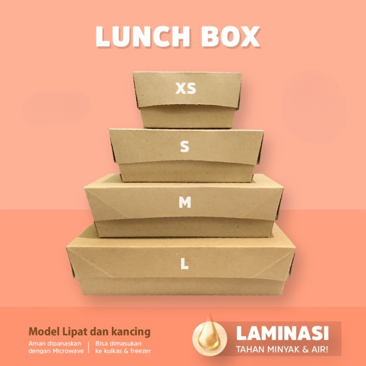 

Box Kotak Warna Coklat Dus Isi 60 Pcs Lunch Medium Kraft Laminasi Kotak Makan Dus NAsi Dus Takeaway