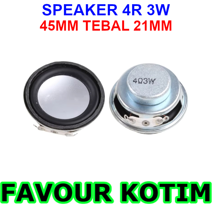 SPEAKER 4 OHM 3W BULAT 45MM FULL RANGE AUDIO SPEAKER LOUDSPEAKER 4R FVKOTIM
