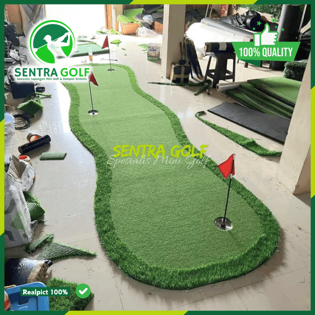 Lapangan Mini Golf Ukuran 120x450 cm / Putting Green Golf / Mini Golf Course / Mini Golf Portable / 