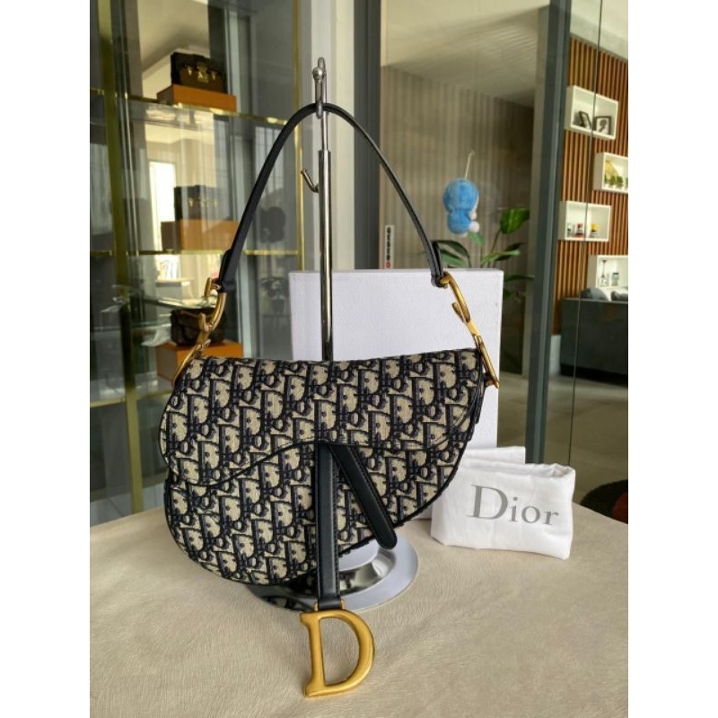 Dior Saddle Medium oblique blue navy 2018