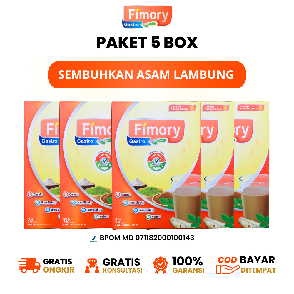 

Paket 5 Box Fimory Gastro - Sembuhkan Asam Lambung dan Maag Secara Tuntas | BPOM dan Halal